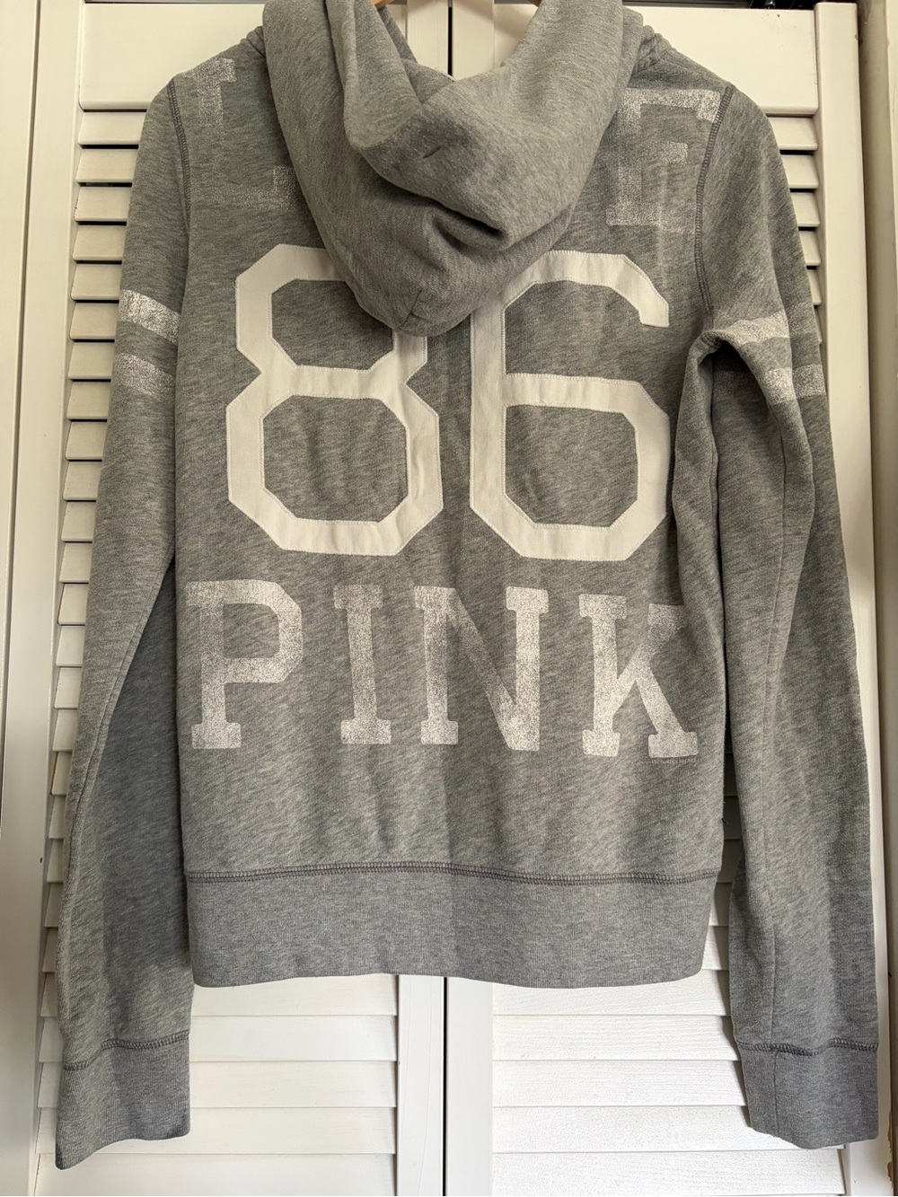 VS PINK Gray Hooded Zip Up Sweatshirt